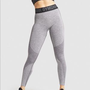Gymshark flex leggings- grey w black band